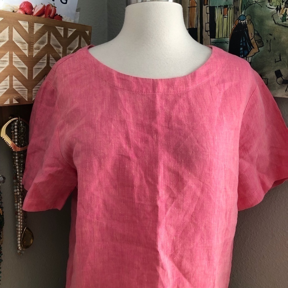 Carol Anderson Collection Linen Blouse Women's size M Short Sleeve Boxy NEW - Picture 4 of 12